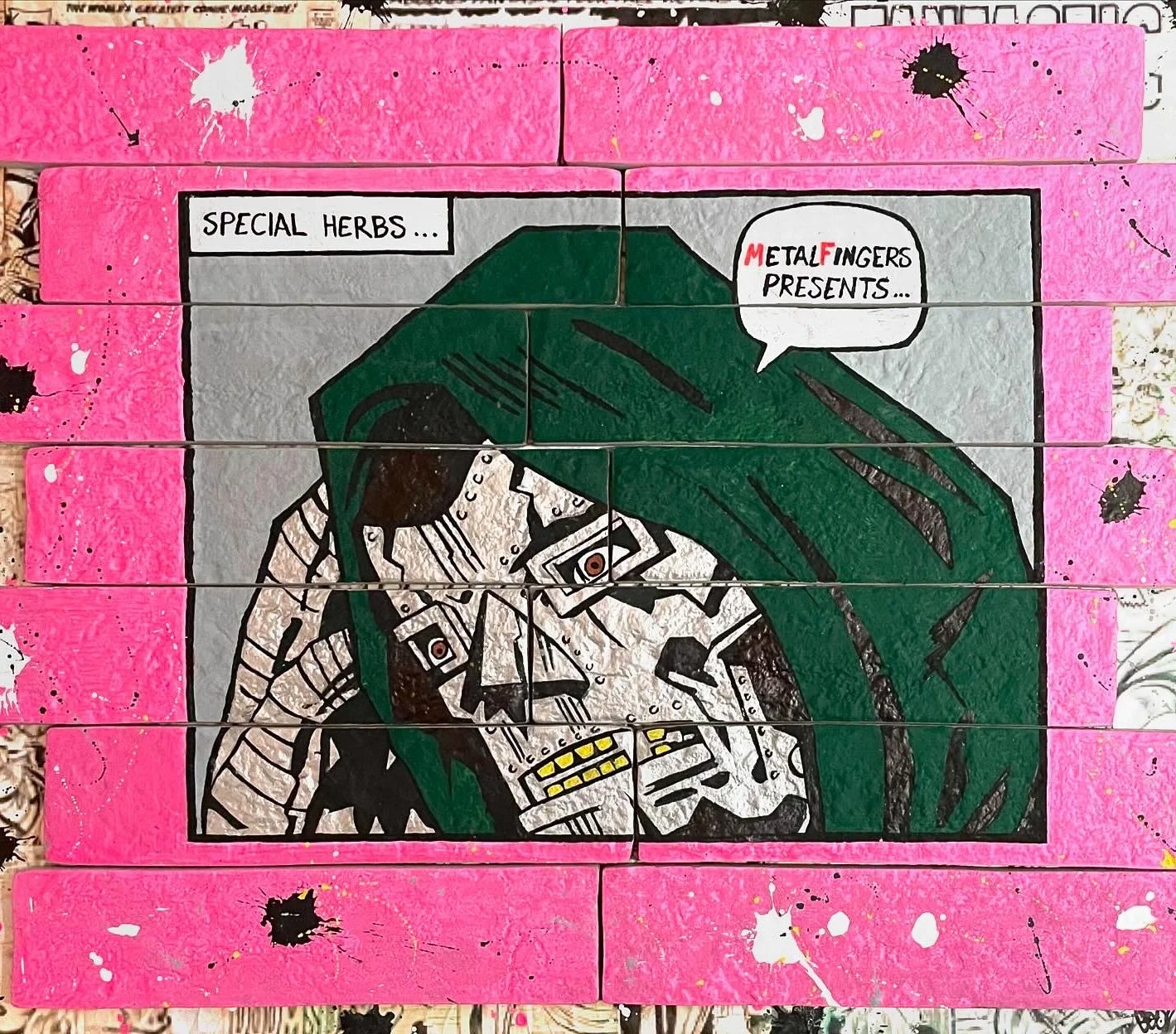 “Cofina Nails”, 55 × 48 cm | 14 assembled bricks on wood | Original Artwork | 2024


