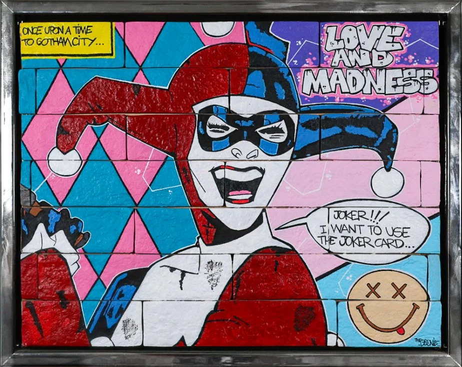 “Love and Madness”, 56 × 42  cm  |  24 assembled bricks on wood | Original work  |  2025
