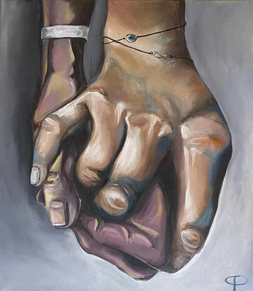 HANDS: 
Oil on canvas 60 x 60cm (SOLD)