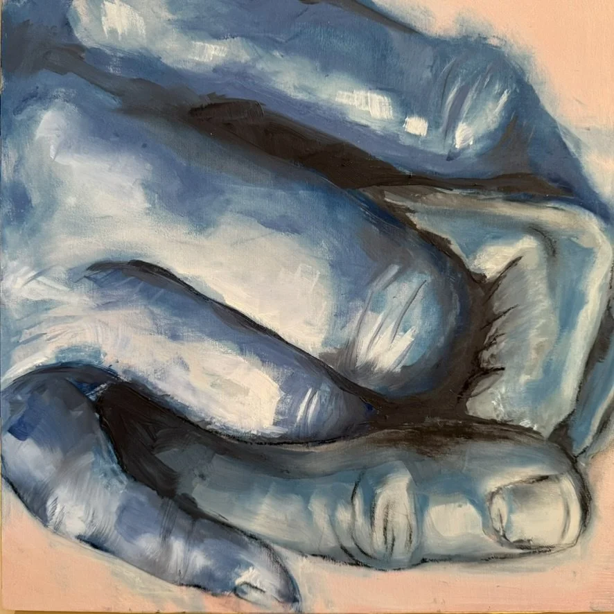 HANDS 3:
Oil on wooden board 30 x 30cm (FOR SALE)