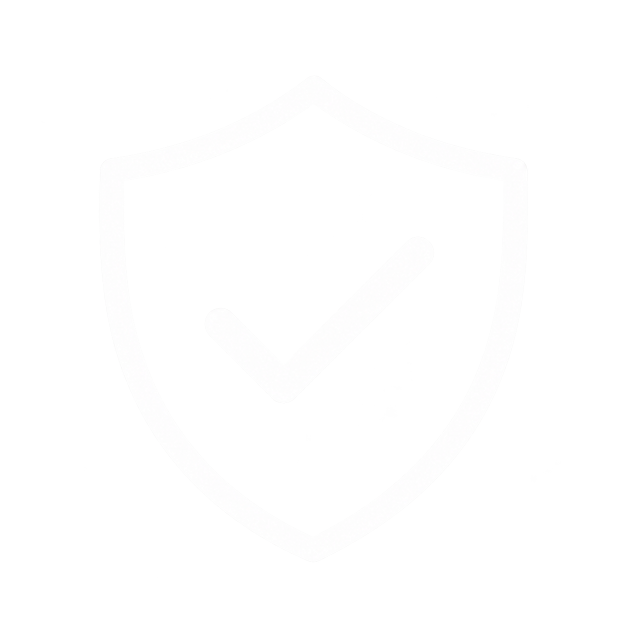 Outline of a shield with a check mark inside it, symbolizing security or protection.