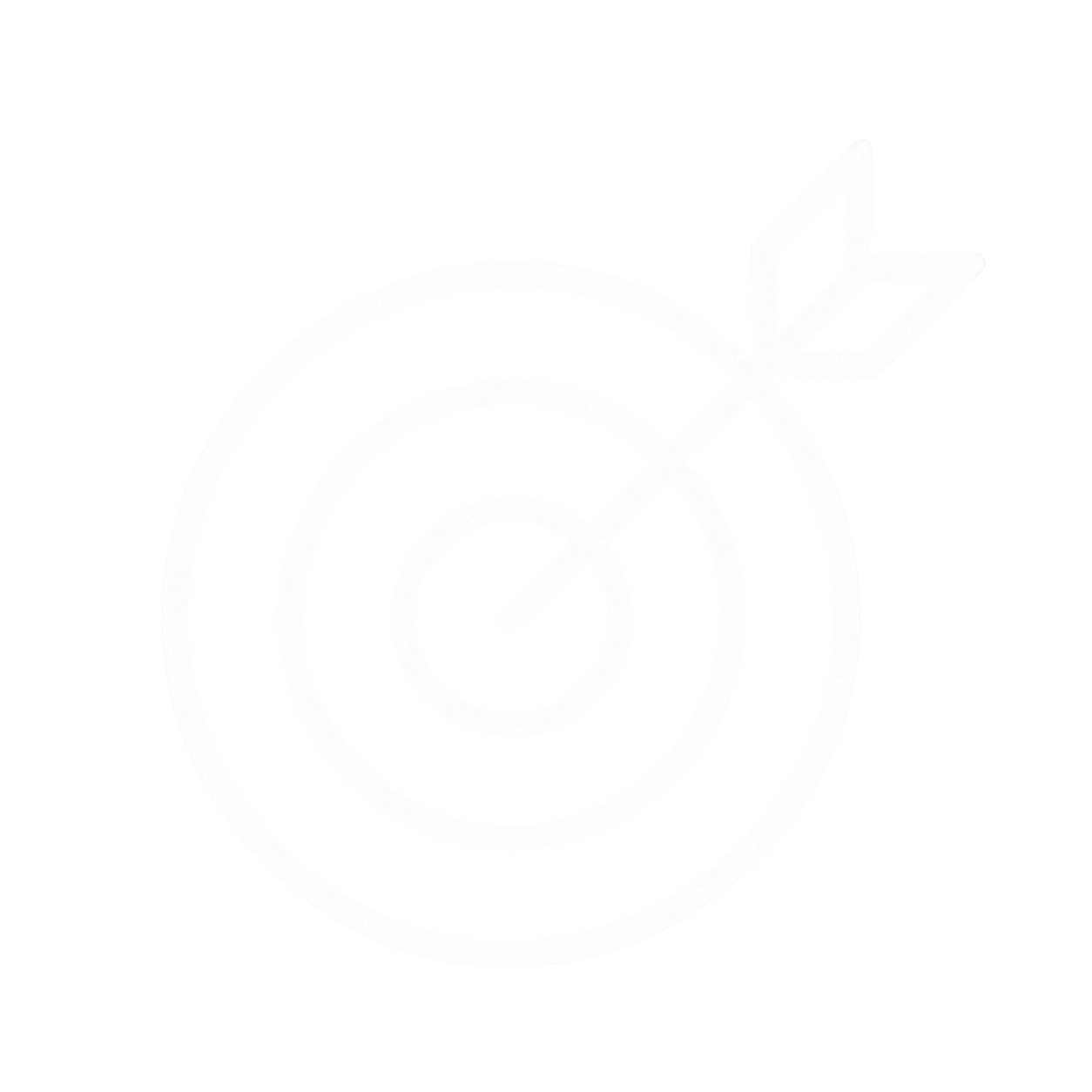 A white spiral target with an arrow hitting the bullseye, on a black background.