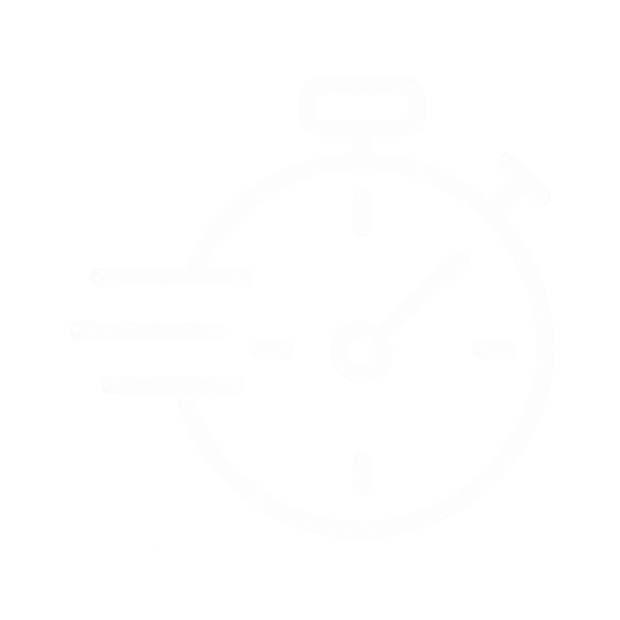 Icon of a stopwatch with motion lines indicating speed or urgency.
