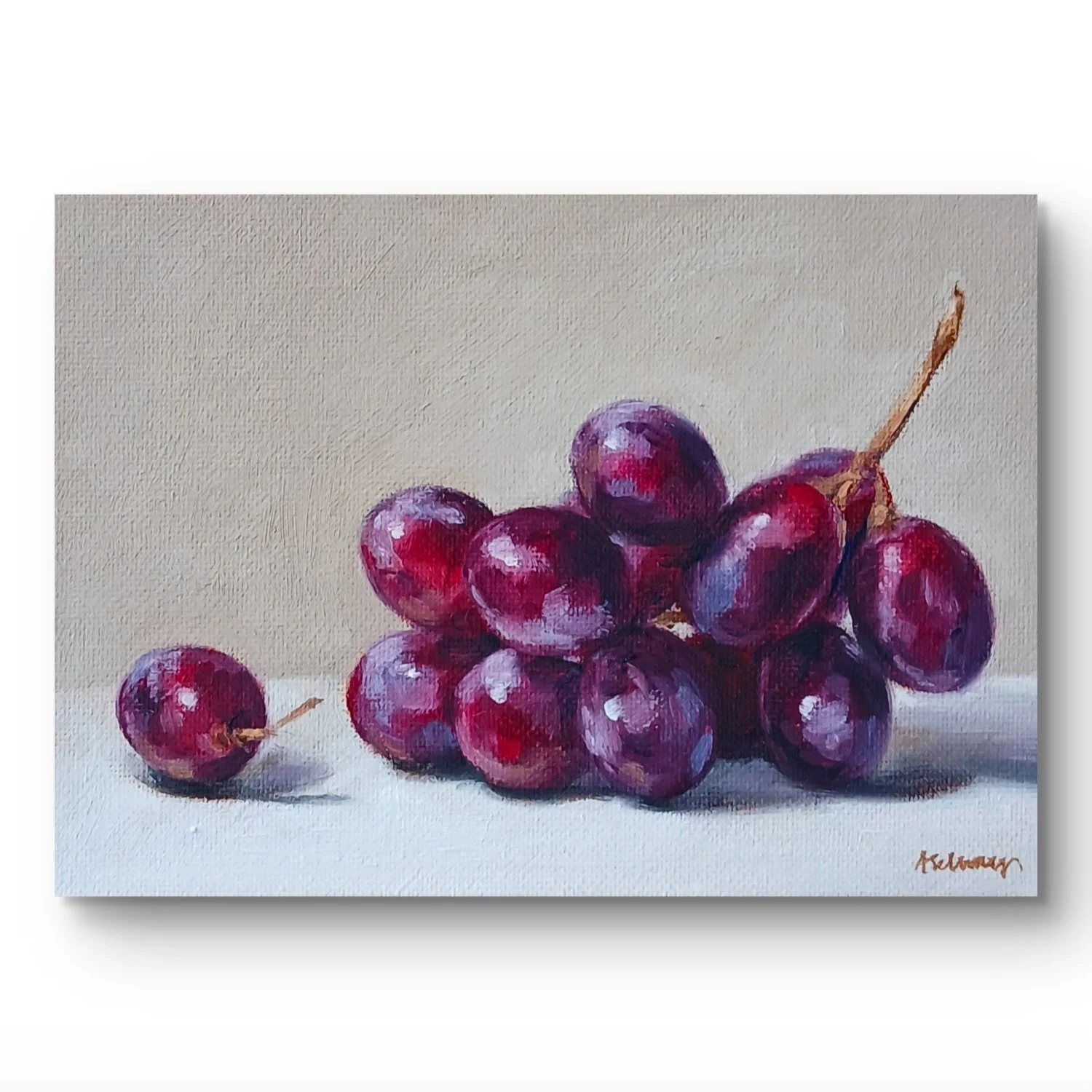 Red Grapes | Original Oil Painting | 7x5in