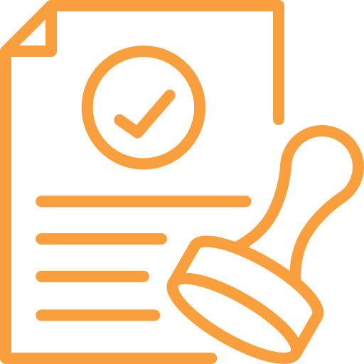 Tick of approval icon