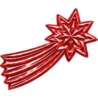 Bright red fireworks explosion with streaks and star-shaped burst.