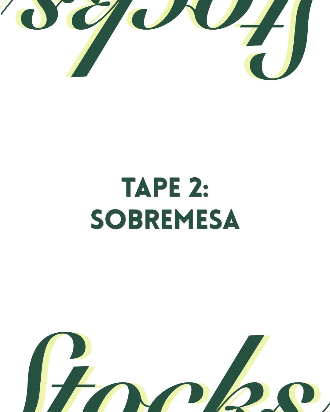 It is time for tape 2 of the Abroad Tapes! Sobremesa is a term I&rsquo;ve recently learned which is to describe the act of lingering at a restaurant after finishing eating. It is a very European act that I am looking to adapt. This playlist represent