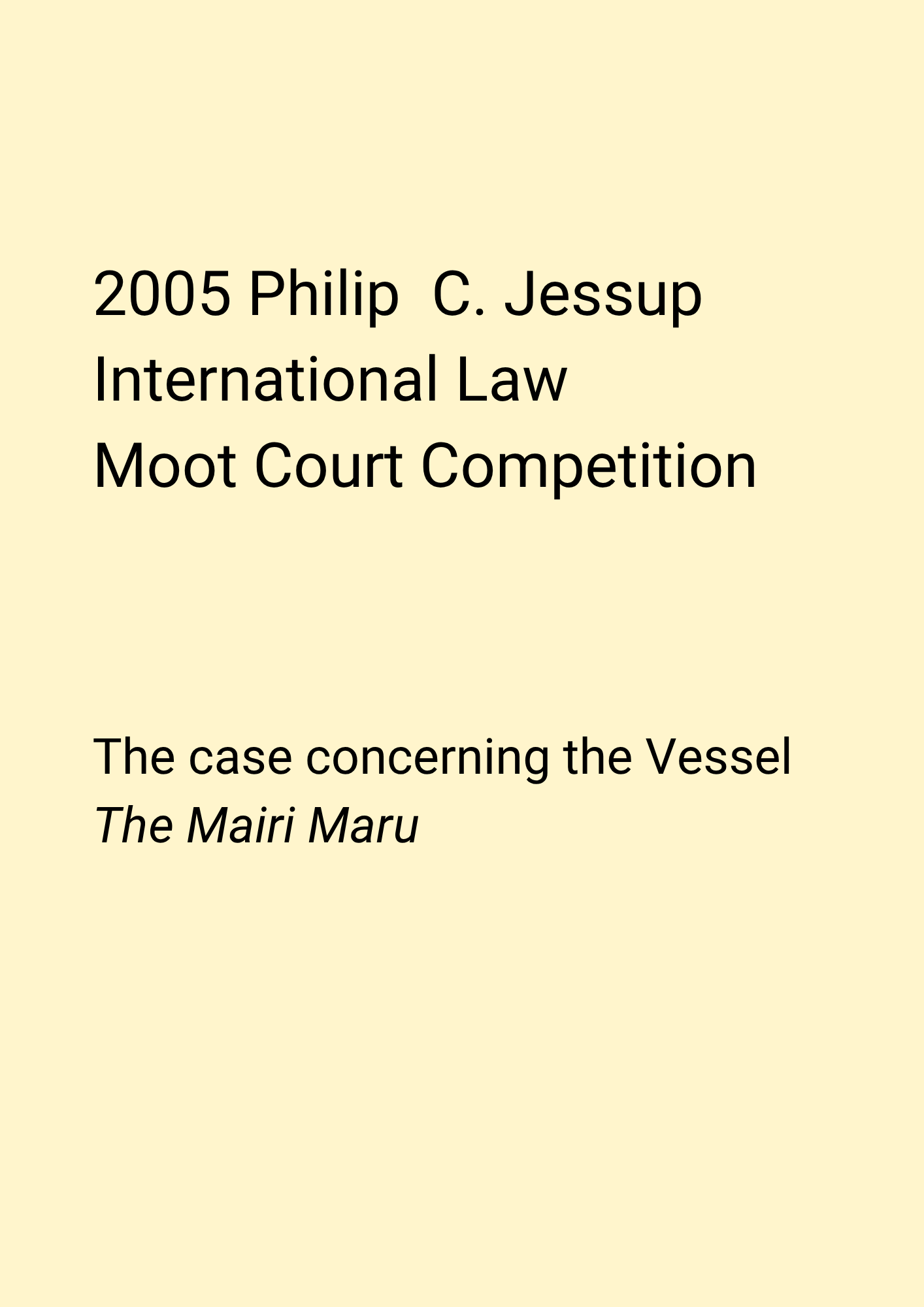 Book page with a title about a legal case regarding the vessel The Mairi Maru.