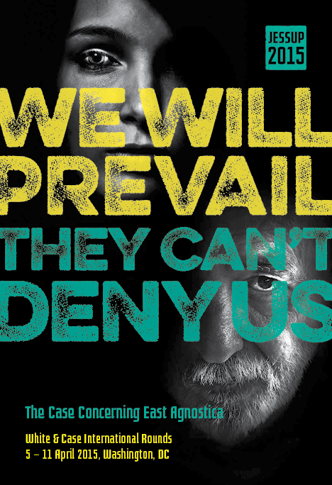 Poster for the JESSUP 2015 event titled "We Will Prevail, They Can't Deny Us" with images of a woman's face and a man's face, and text about the event in Washington, DC from April 5-11, 2015.