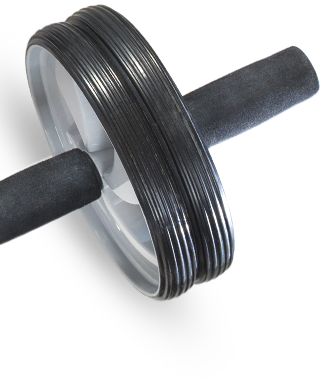 Dumbbell with multiple weight plates stacked on a bar
