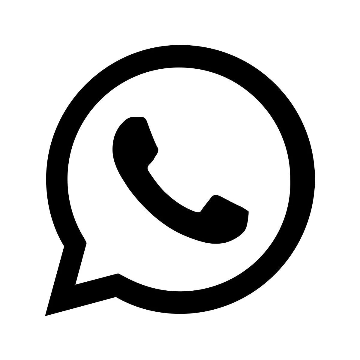 Symbol für WhatsApp mit Telefonhörer in einer Sprechblase.
