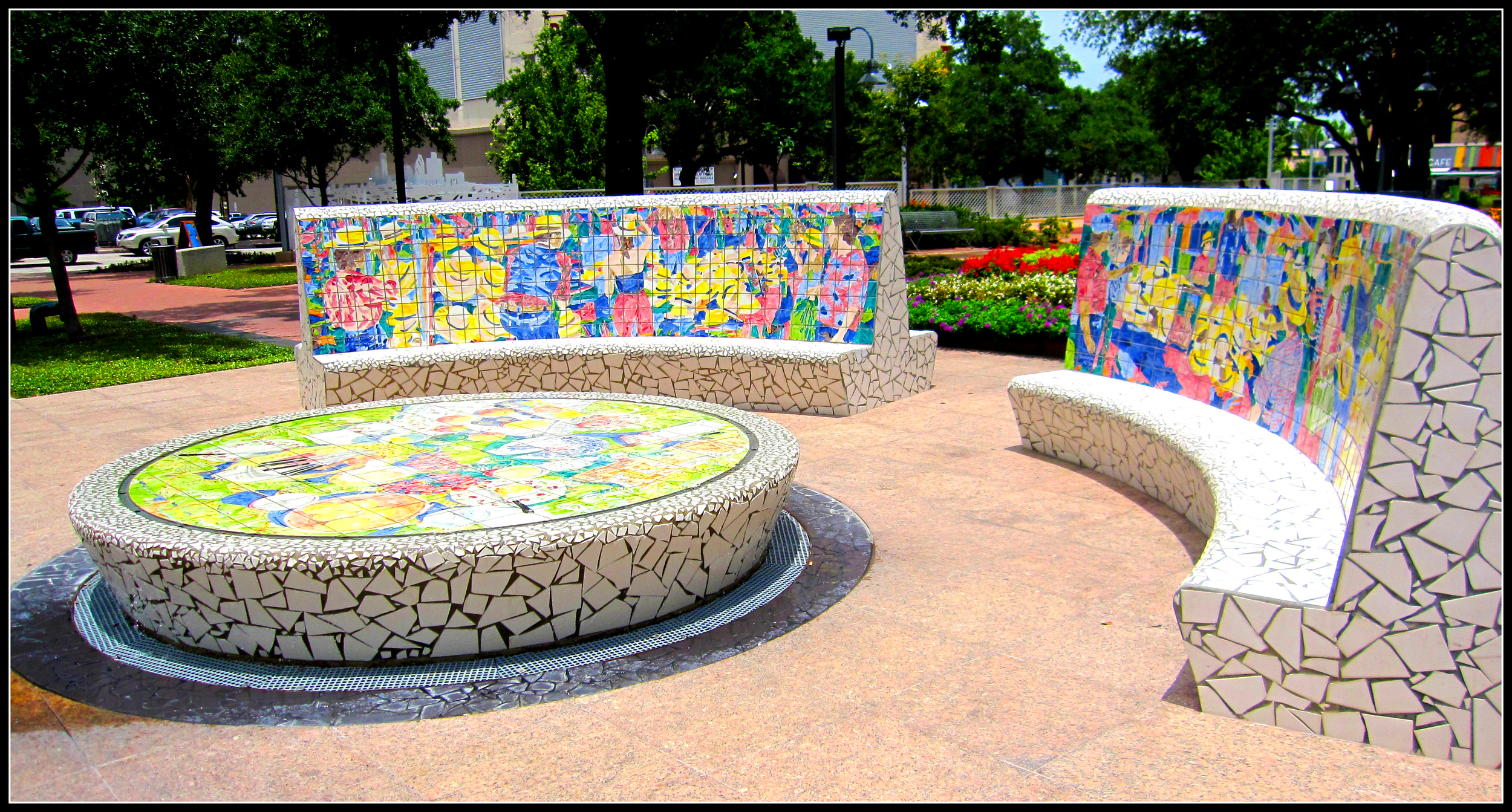 Ceramic Tile Benches at Markert Square Park