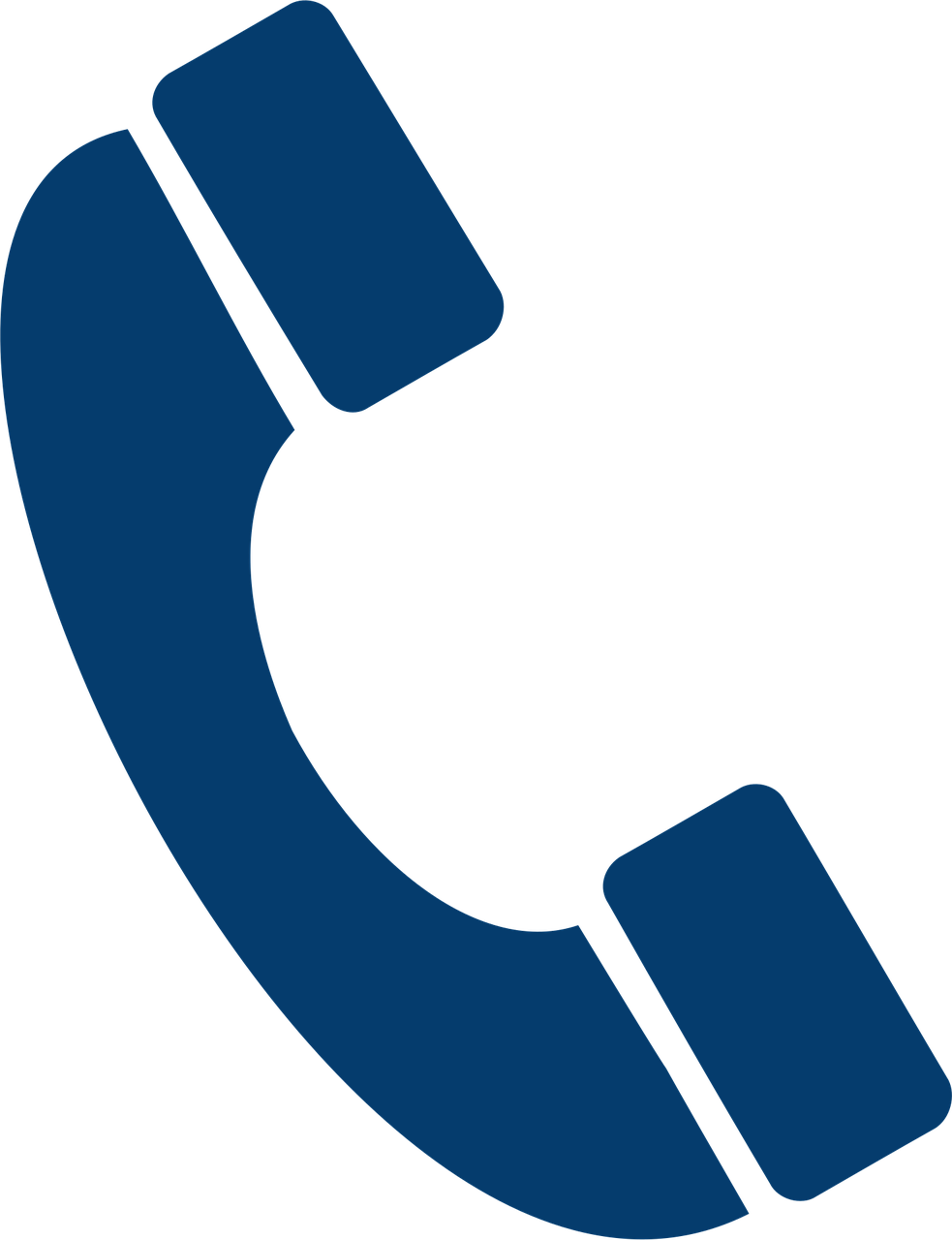 Icon of a blue telephone handset, symbolizing a phone call.