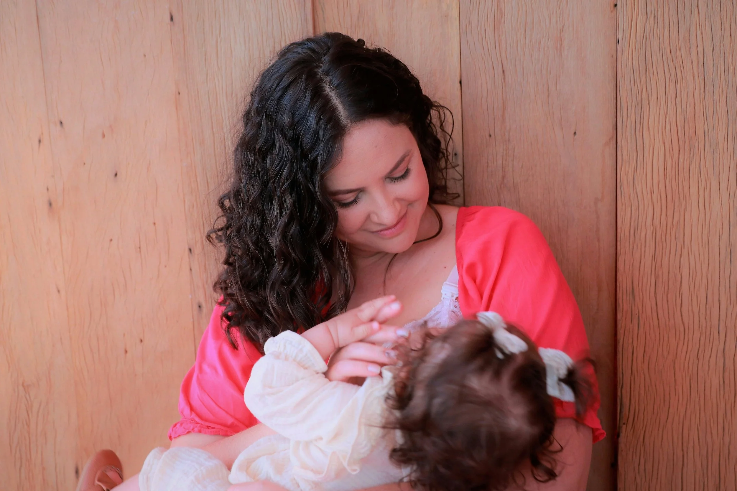 A mom breastfeeding her baby