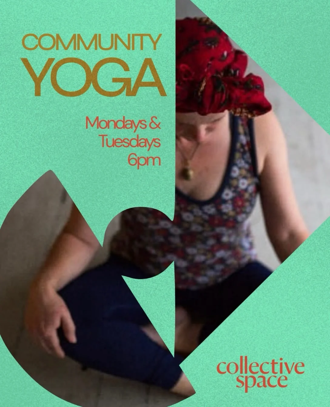 YOGA @ collective space 

Mondays &amp; Tuesdays 6pm

Open to folks with an existing practice who want to slow down, be more mindful, and to beginners - all welcome. 

Booking link in our bio