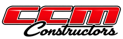 CCM Constructors logo with bold red and black text