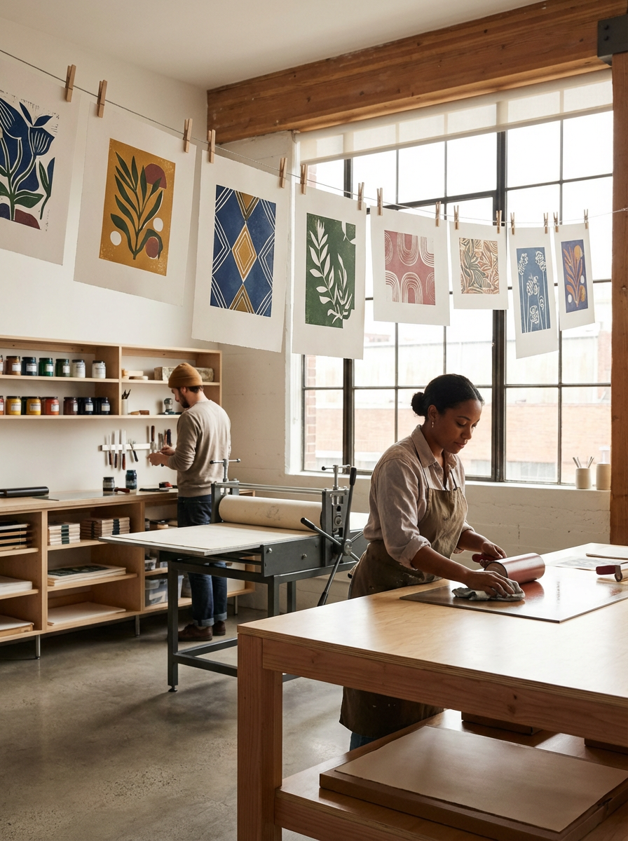 Linocut Printmaking Workshop