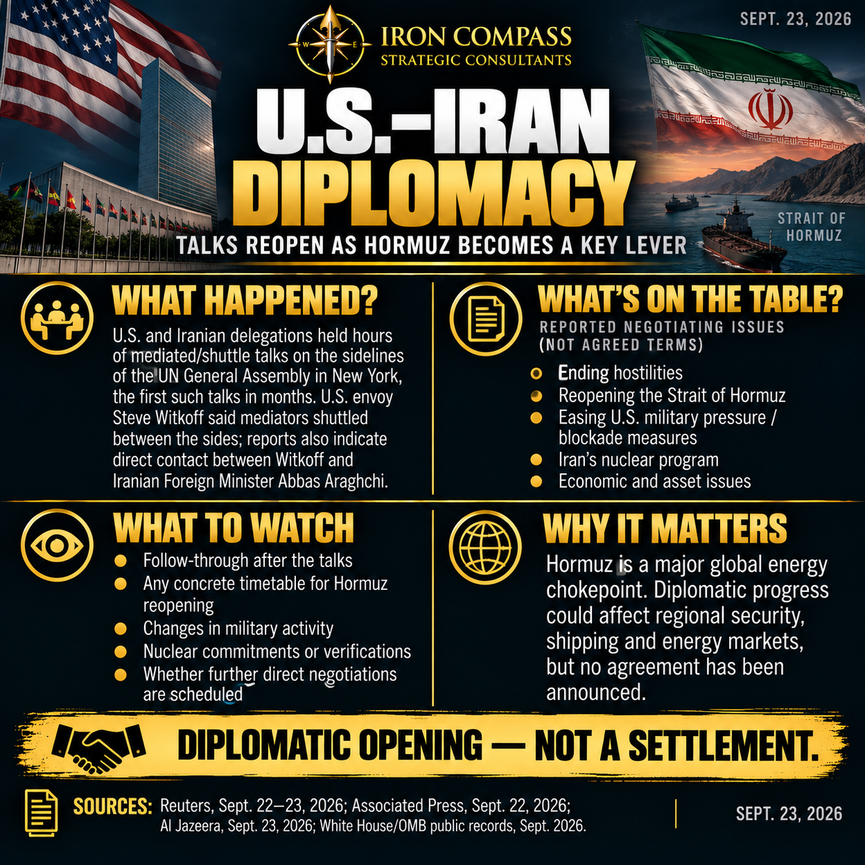 US-Iran Diplomacy, 23 September 2026