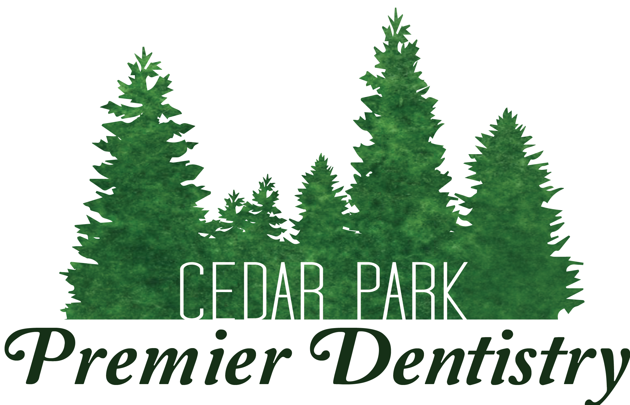 Cedar Park Premier Dentistry Logo with trees in the background