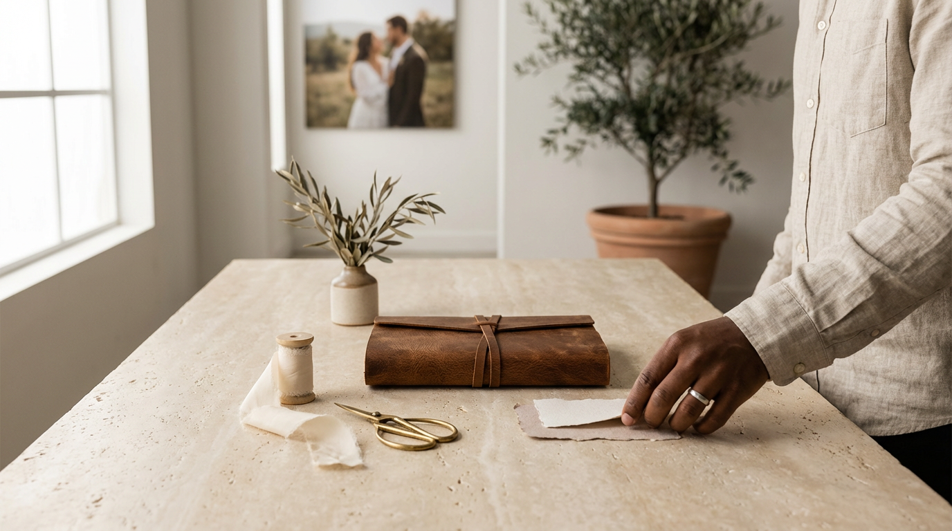 Handgefertigtes Hochzeitsalbum