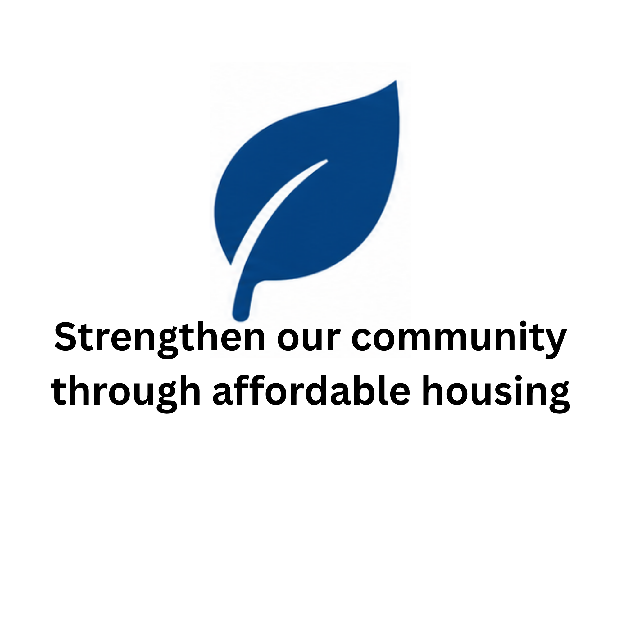 A contemporary logo featuring a stylized blue leaf with a white highlight, with text partially visible at the bottom.