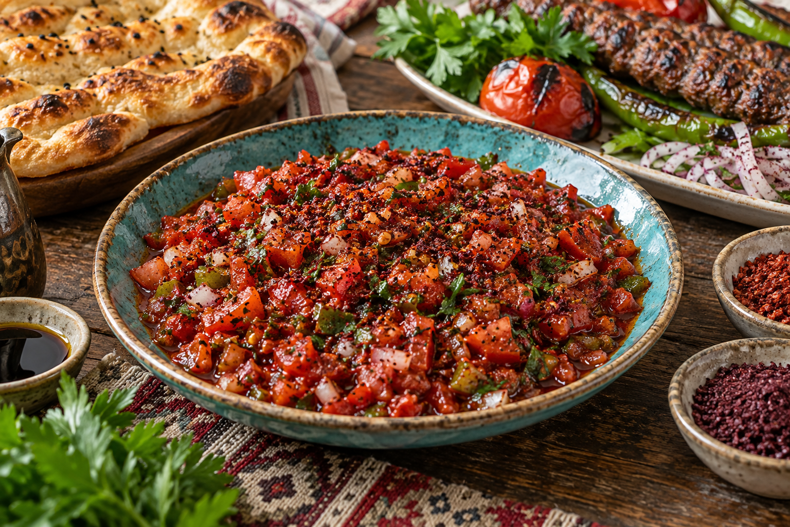 Acılı Ezme — Spicy Turkish Tomato and Pepper Salad