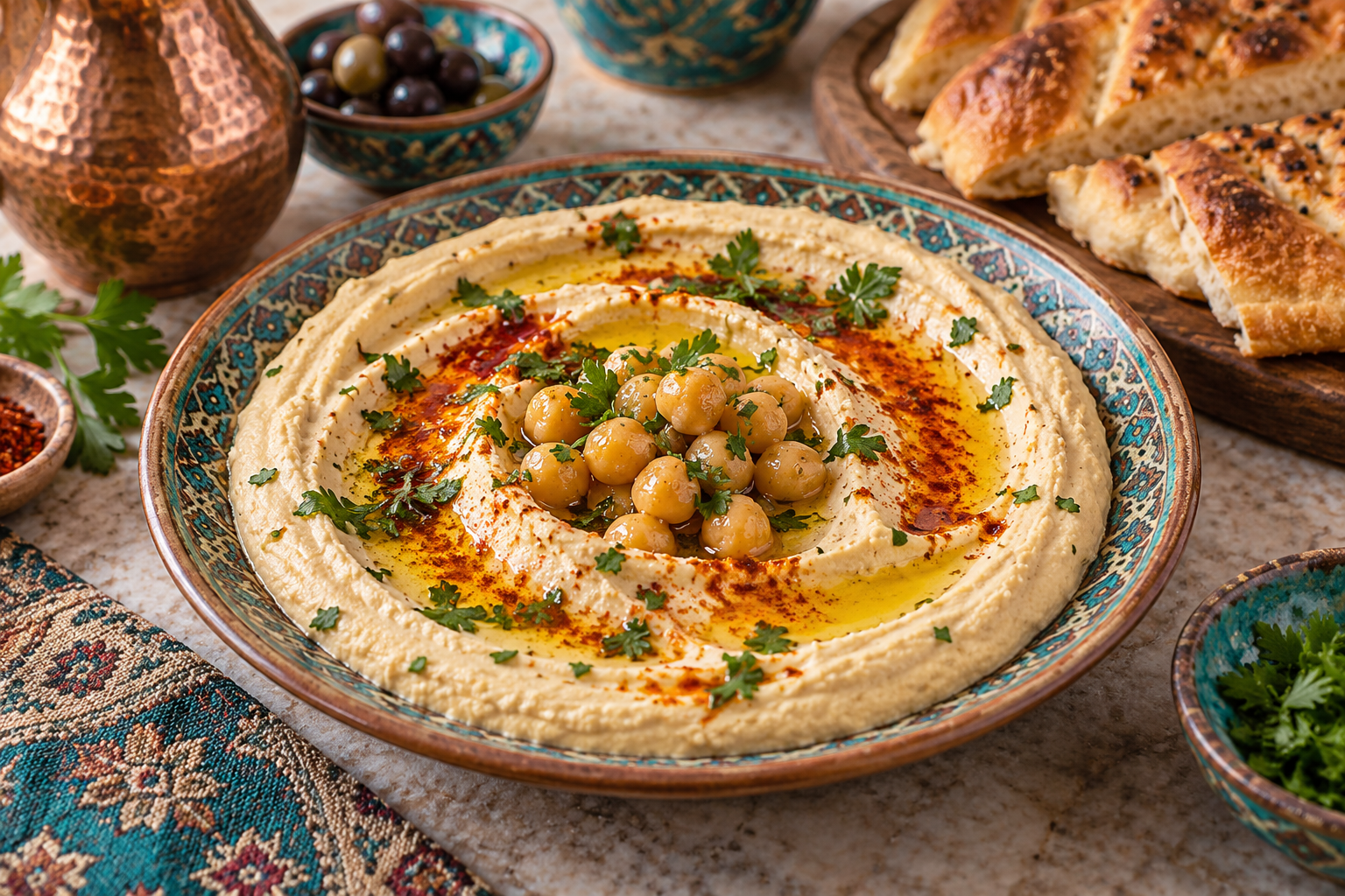 Humus — Turkish-Style Chickpea and Tahini Meze