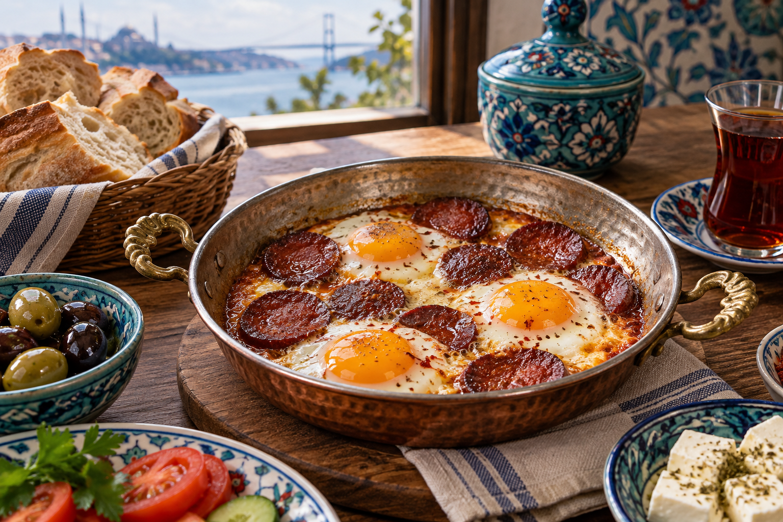 Sucuklu Yumurta — Eggs with Turkish Sucuk