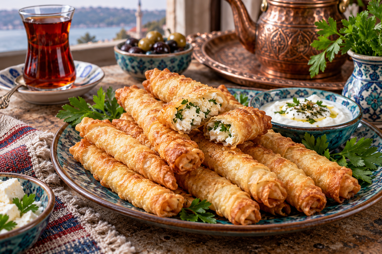 Peynirli Sigara Böreği — Crisp Cheese Rolls