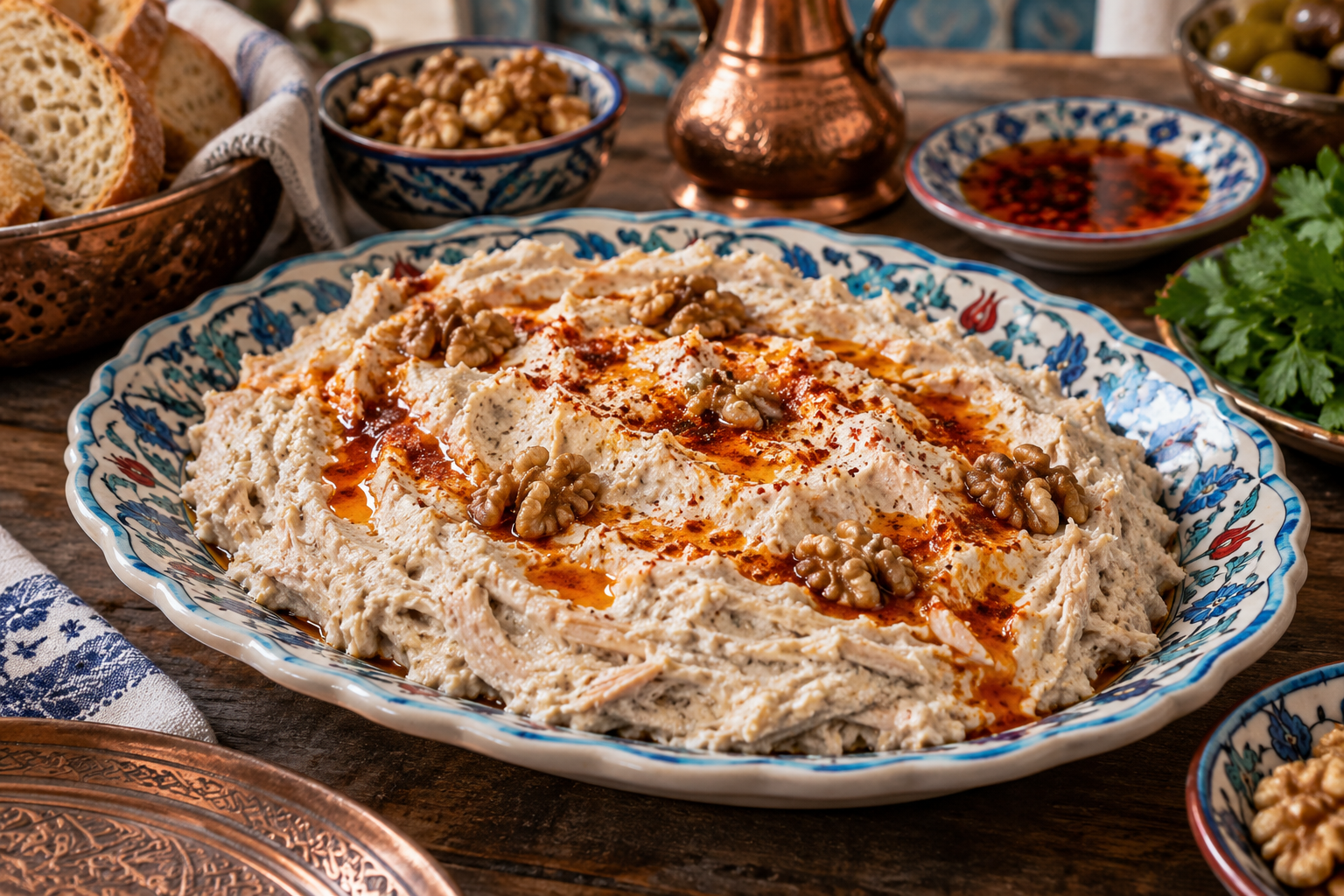 Çerkez Tavuğu — Circassian Chicken with Walnuts