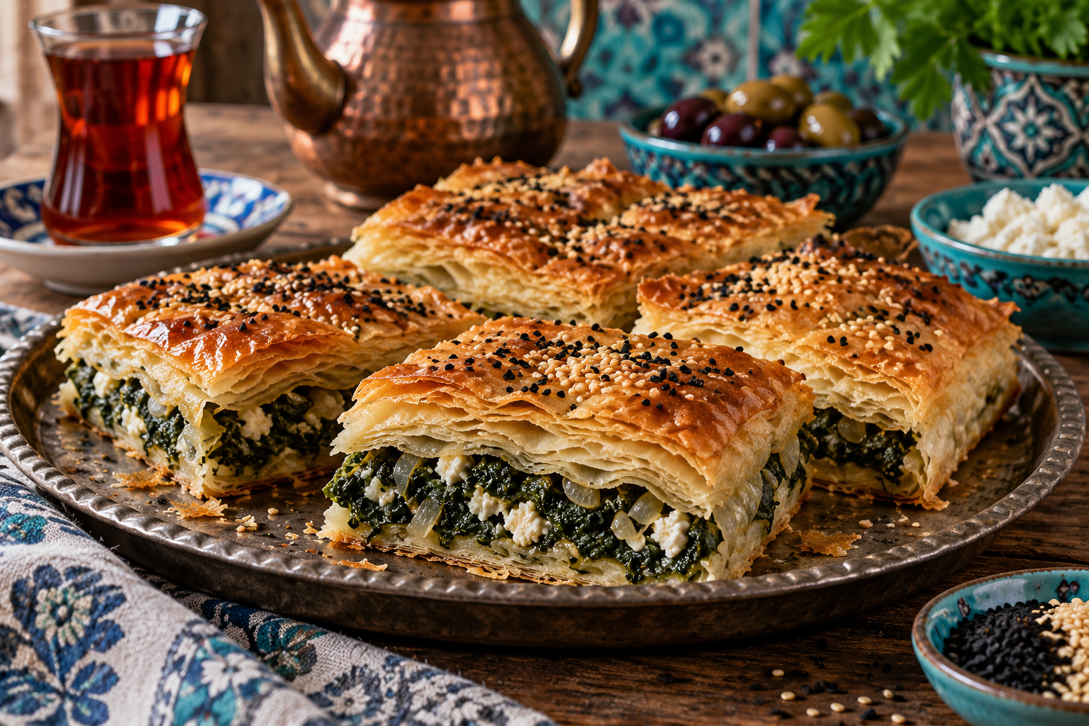 Ispanaklı Börek — Spinach and White Cheese Pastry