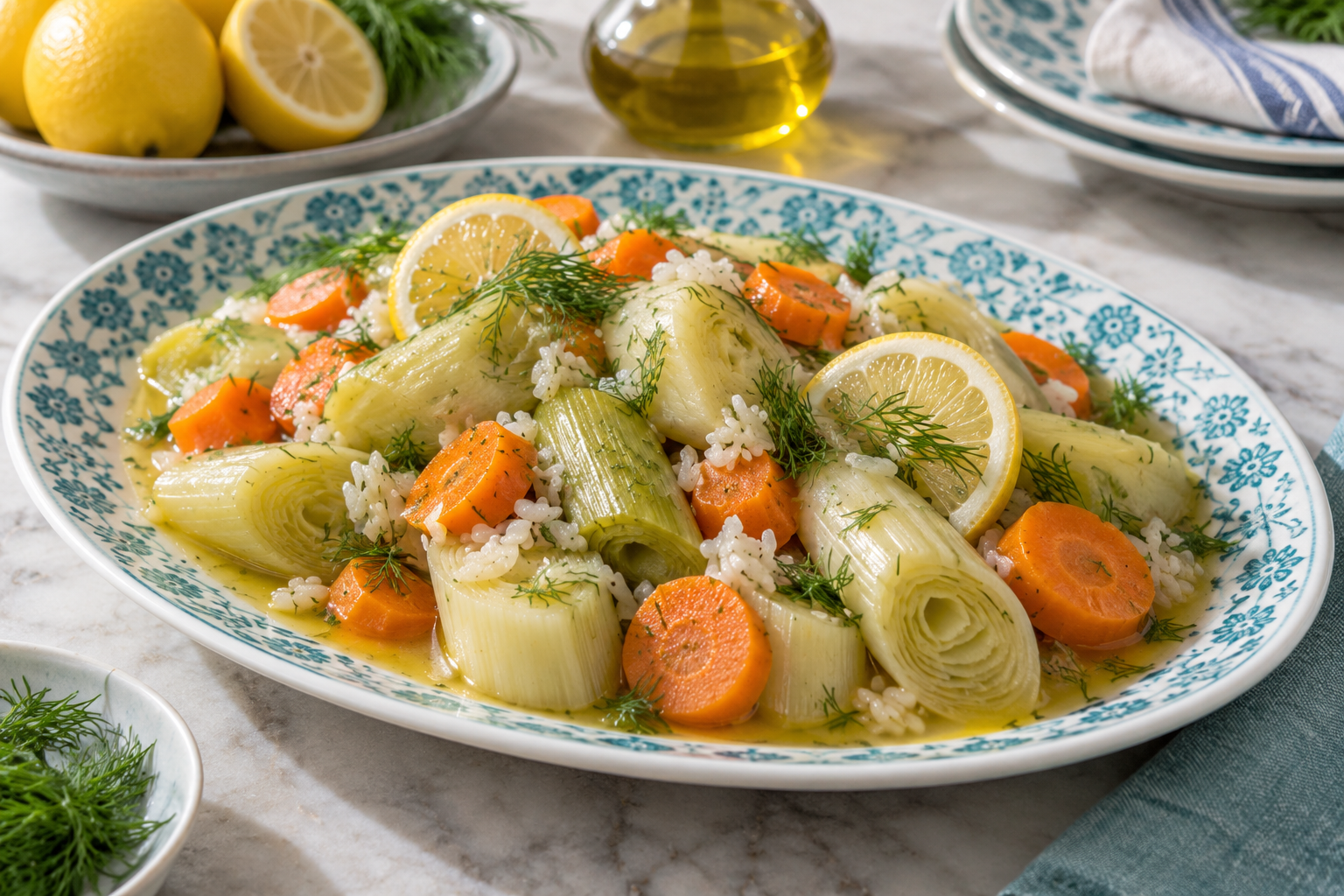 Zeytinyağlı Pırasa — Olive-Oil-Braised Leeks