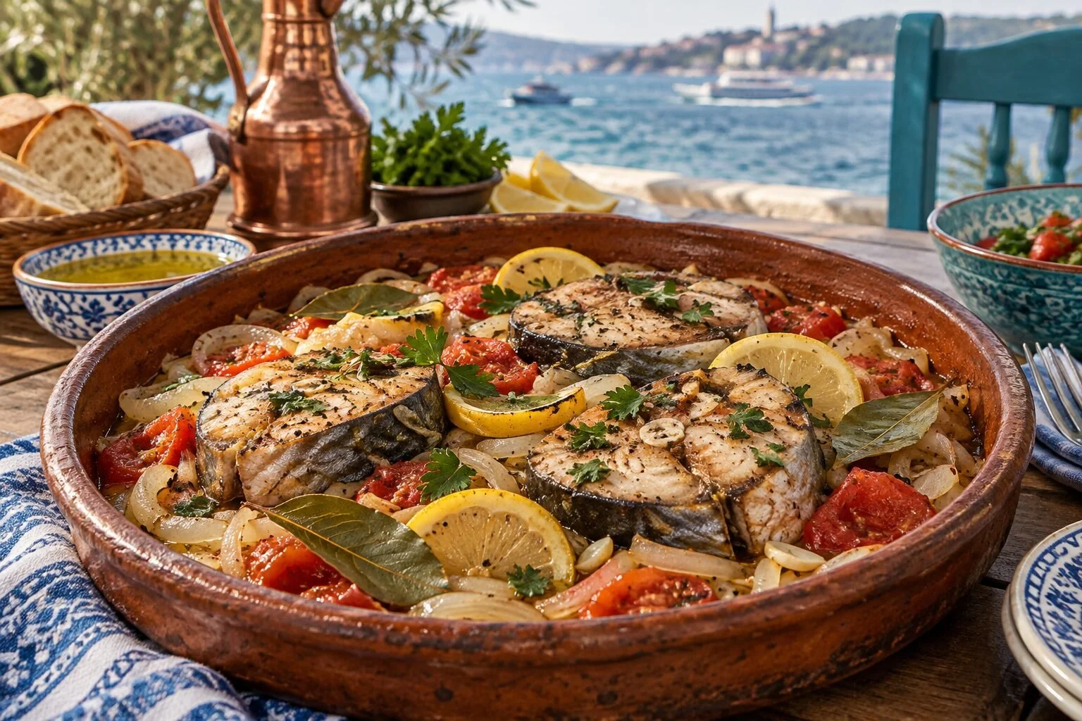 Palamut Pilaki — Bonito with Tomato and Onion