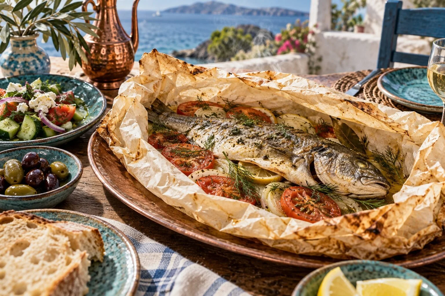 Kağıtta Levrek — Sea Bass Baked in Paper