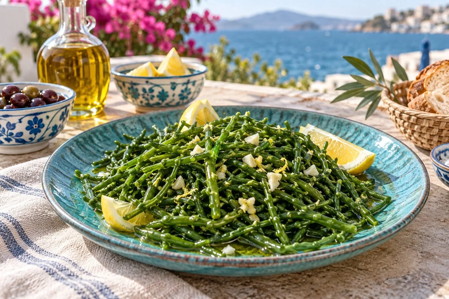 Deniz Börülcesi Salatası — Samphire with Lemon and Garlic