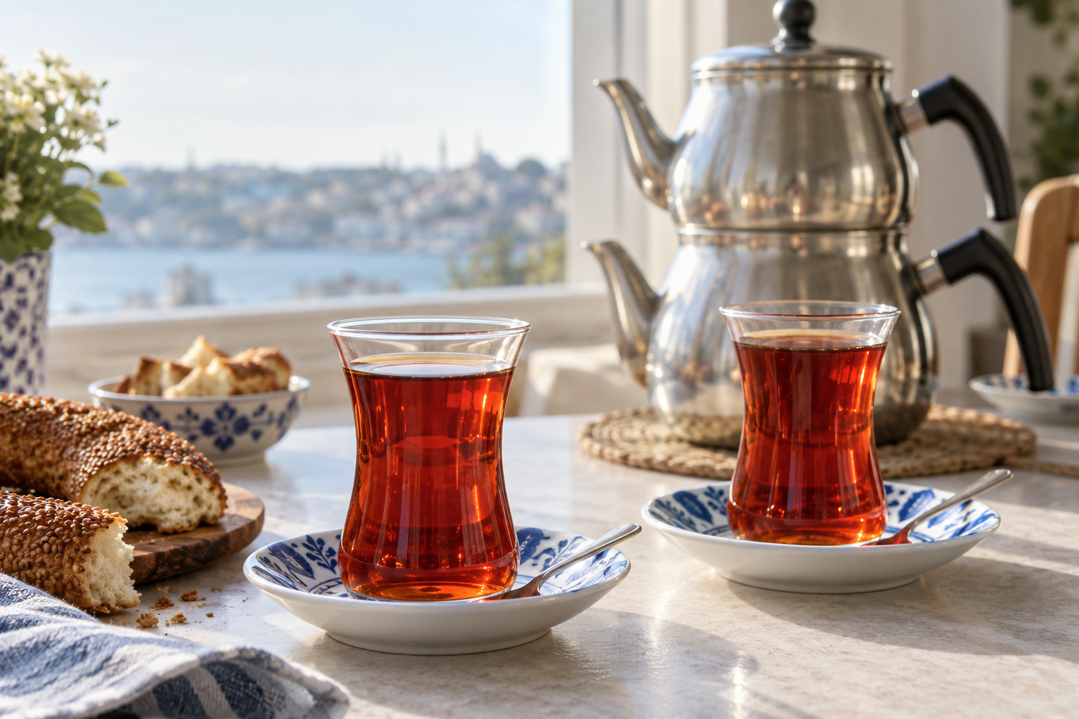 Çay — Turkish Tea in a Çaydanlık