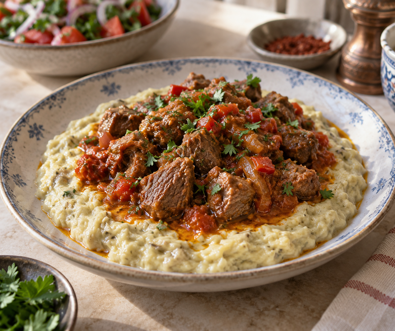 Hünkar Beğendi — Lamb over Smoky Eggplant Purée
