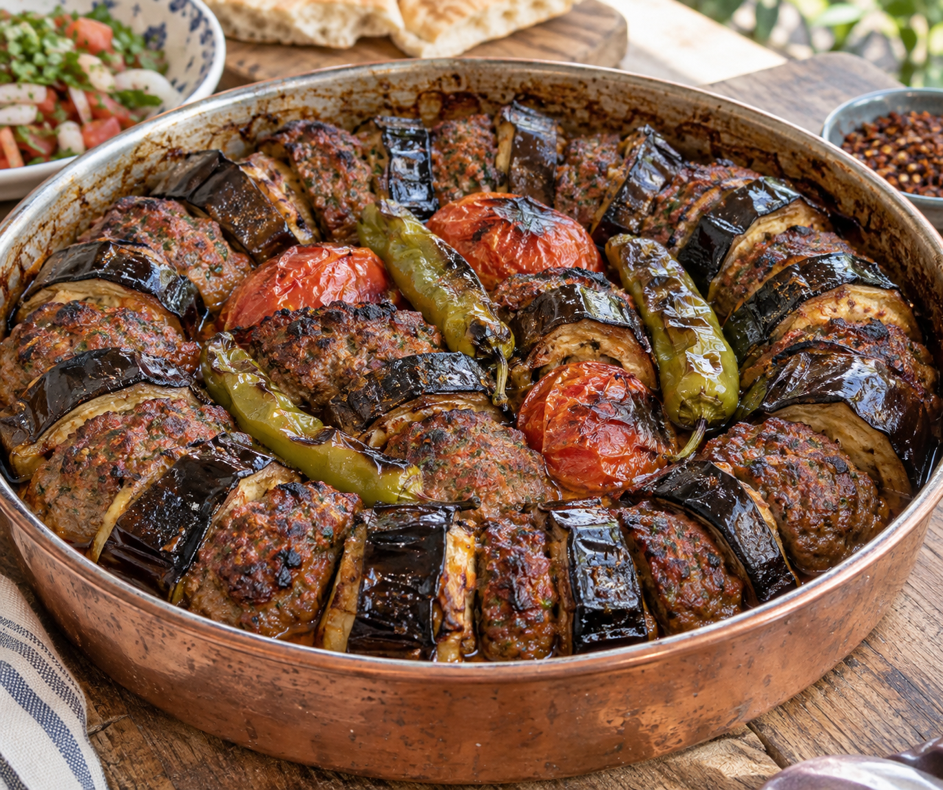 Patlıcan Kebabı — Kilis Eggplant and Lamb Kebab