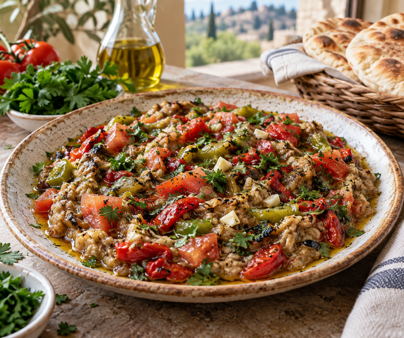Babagannuş — Hatay Roasted Eggplant and Pepper Meze
