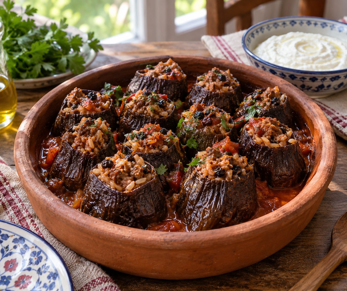 Kuş Üzümlü Kuru Patlıcan Dolması — Denizli Stuffed Dried Eggplant