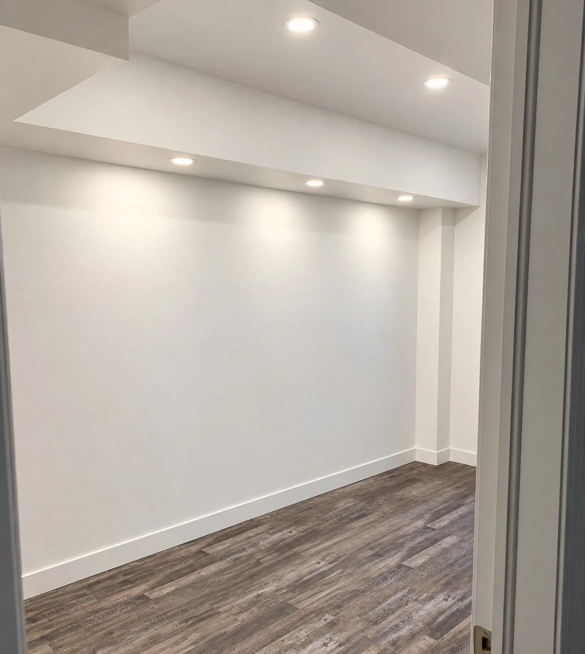 Completed wall repair after commercial remediation, Toronto