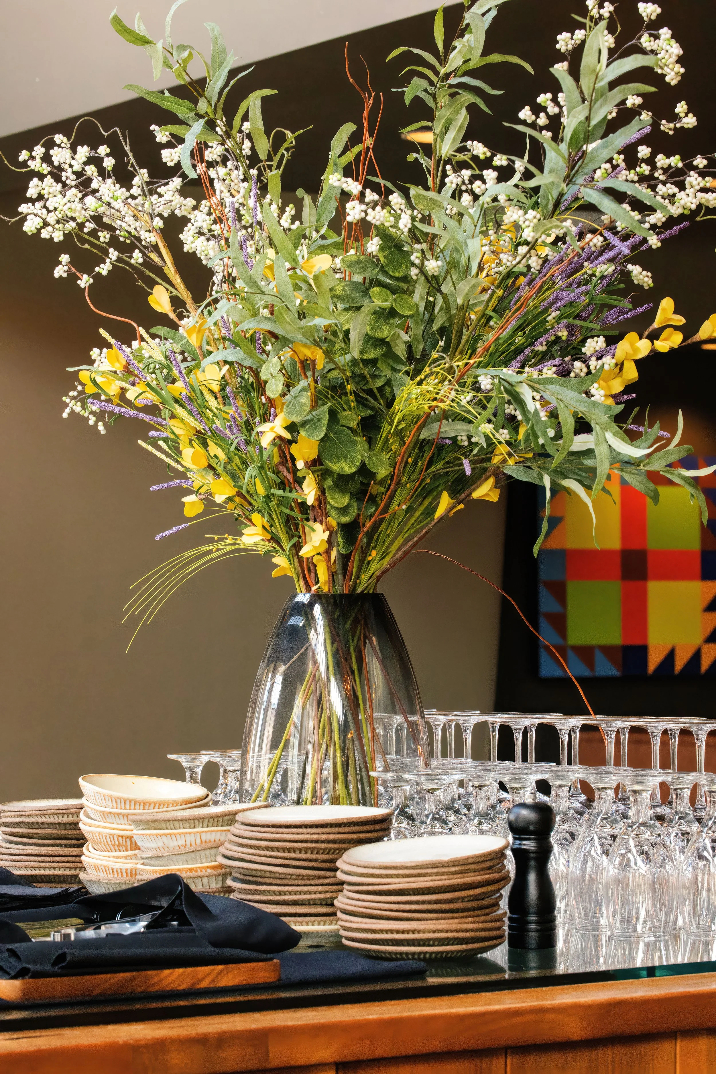 Hospitality — Contemporary dining room interior photographed for an Asheville restaurant and hospitality campaign.