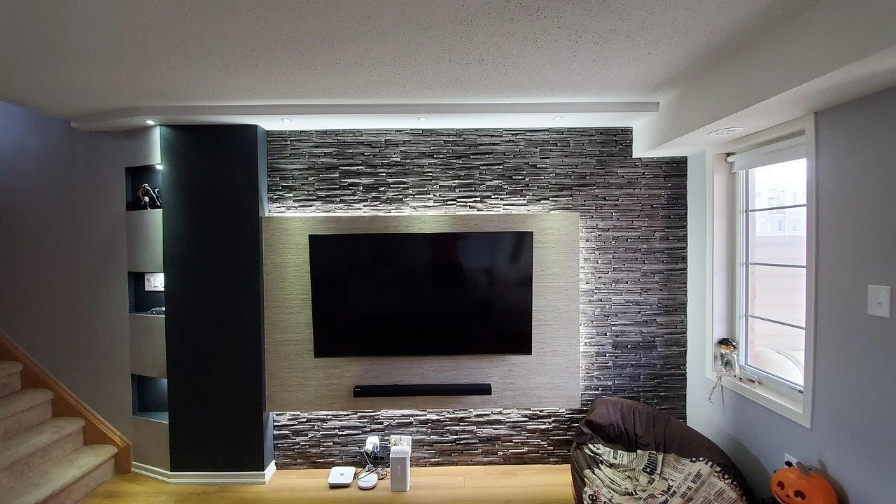 Example after image for basement refinishing services; illustrative stock, not a DM Elite client project