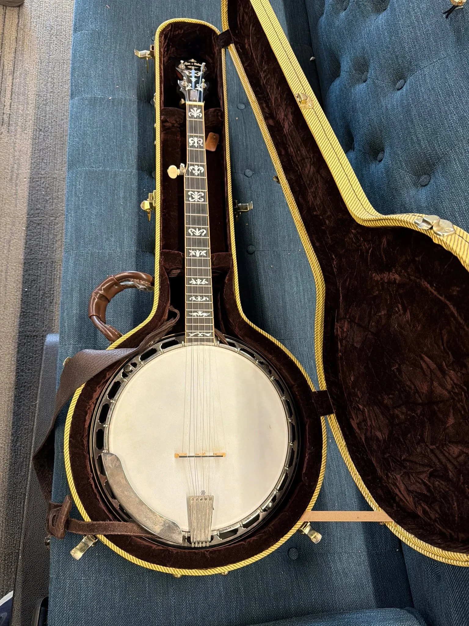 Hey banjo players!  We've got a super cool Huss &amp; Dalton banjo in the shop right now. Made right here in the Shenandoah Valley!