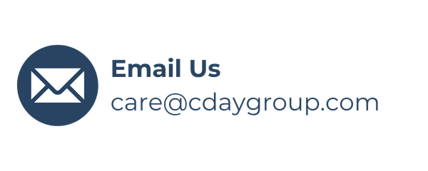An email icon with the text "Email Us" and an email address care@cdaygroup.com displayed for contact information.