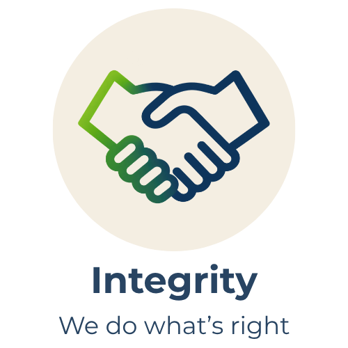 Icon of two hands shaking, symbolizing agreement or partnership, with text below reading 'In Partnership.'