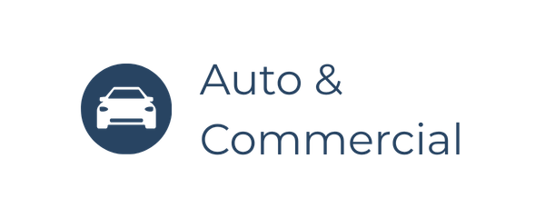 Logo with a car icon inside a circle and the text 'Auto & Commercial' beside it