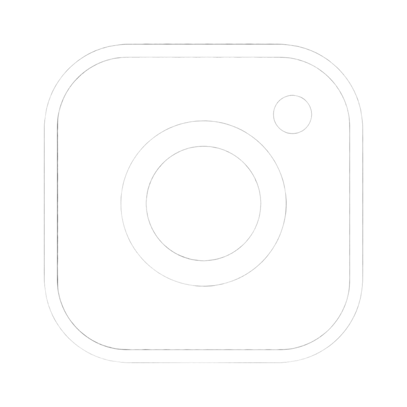 Black background with a white outline of an Instagram camera icon, including a small white circle on the upper right.