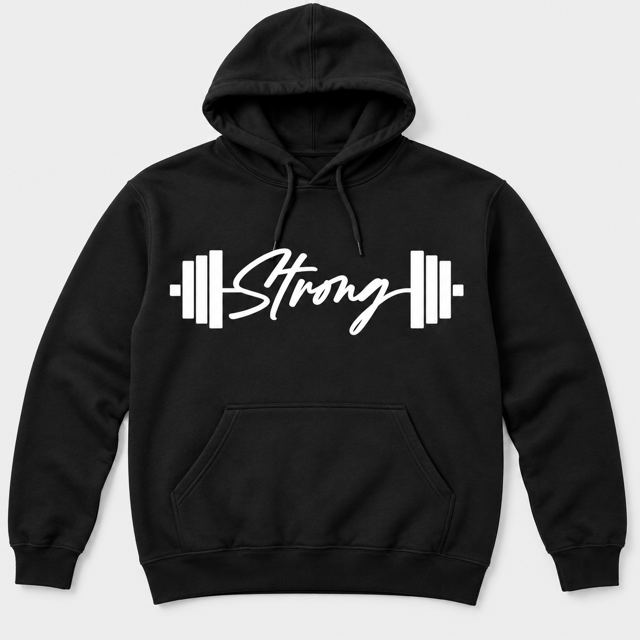Black Hoodie with Strong Barbell Graphic (5).png