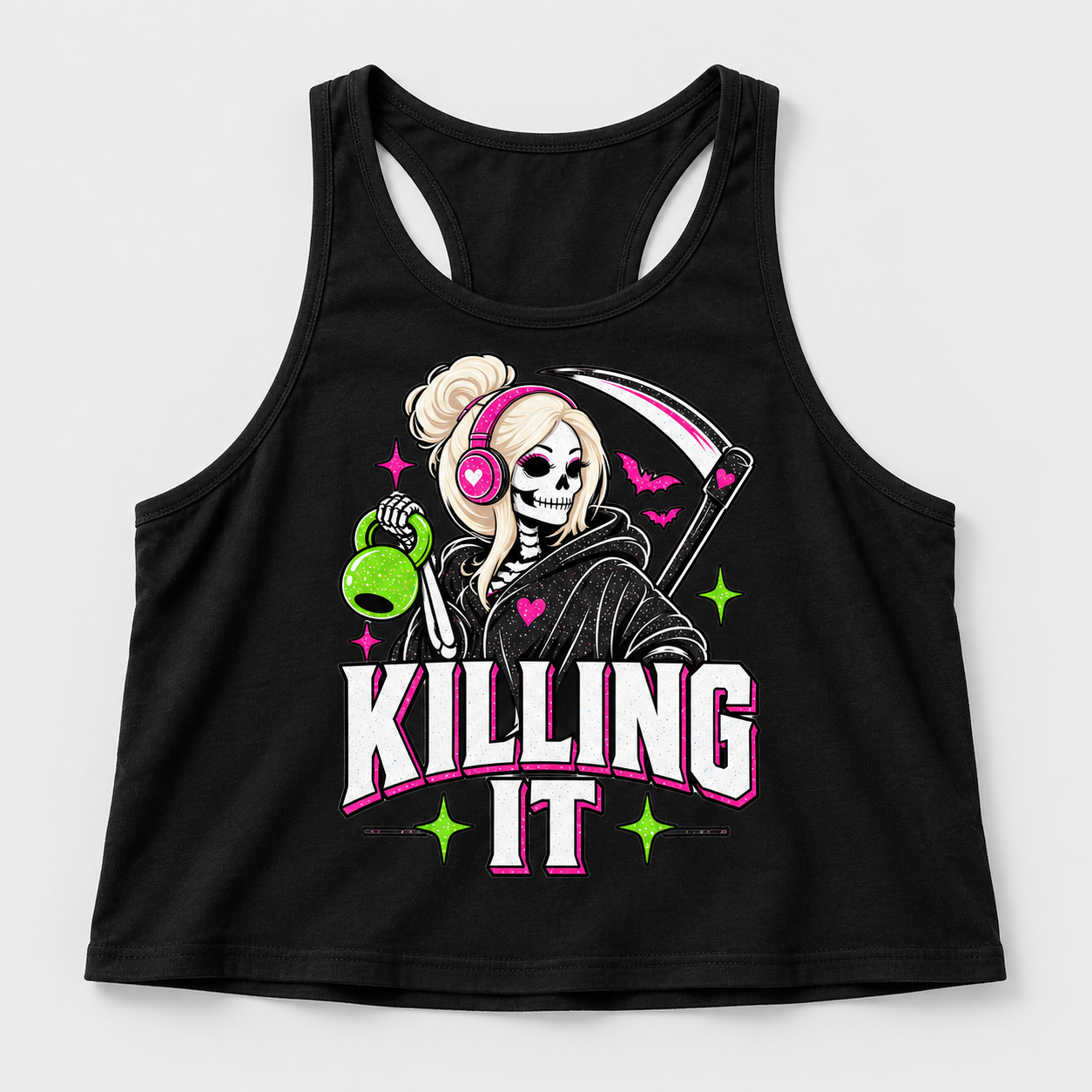 Black cropped tank with Killing It print (3).png